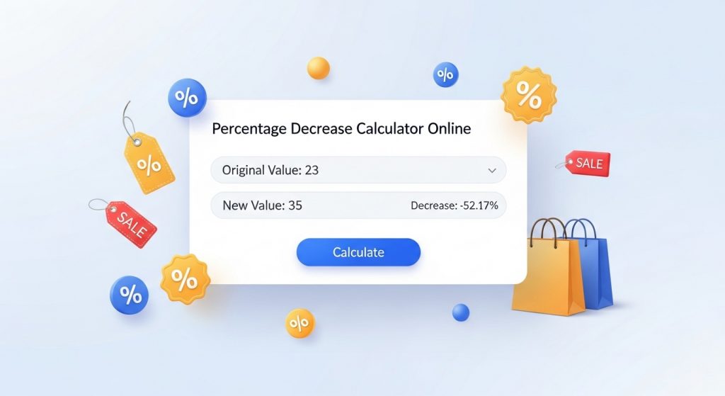 Percentage Decrease Calculator online