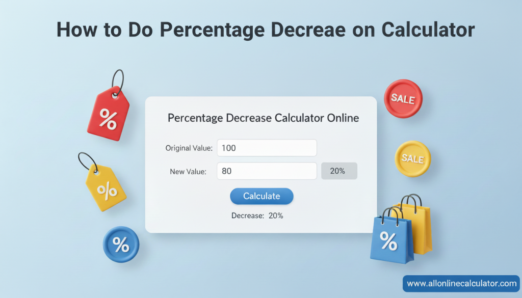How to do percentage decrease on calculator with percentage decrease calculator tool